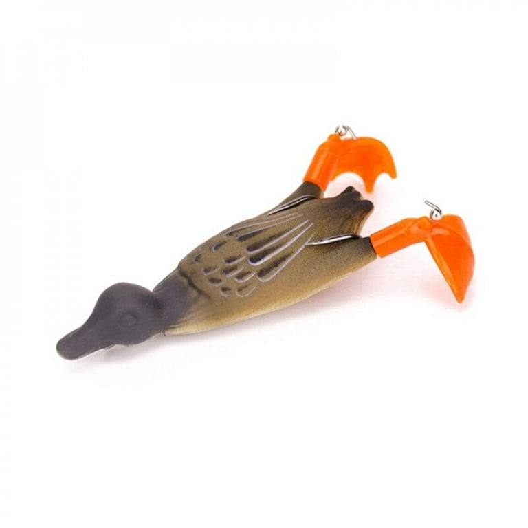 1Pcs Propeller Flipper Duck Fishing Lure Silicone Fishing Tackle Ducking Fishing  Lure Artificial Bait Duckling 3D Eyes 