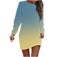 thumbnail image 4 of mfyjkho Vestidos para mujer, Vestido tipo jersey estampado de manga corta y cuello redondo para mujer Vestidos festivos para mujer m, 4 of 5