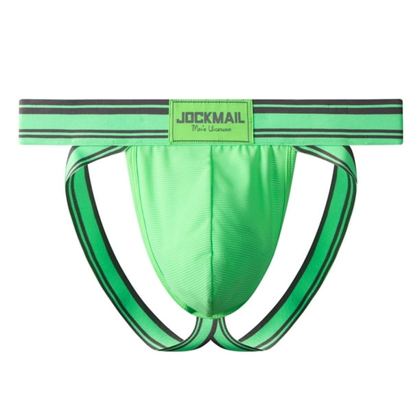 KDDYLITQ Men Bulge Jockstrap Briefs Low Rise Solid See Through Thongs