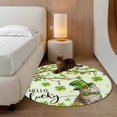 thumbnail image 3 of Round Area Rug 4ft, St Patrick's Day Cute Cat on Green Non-Slip Non-Shedding Floor Mat, Lucky Shamrock Leaf Tree Washable Sturdy Carpet for Living Room Bedroom Home Decor, 3 of 9