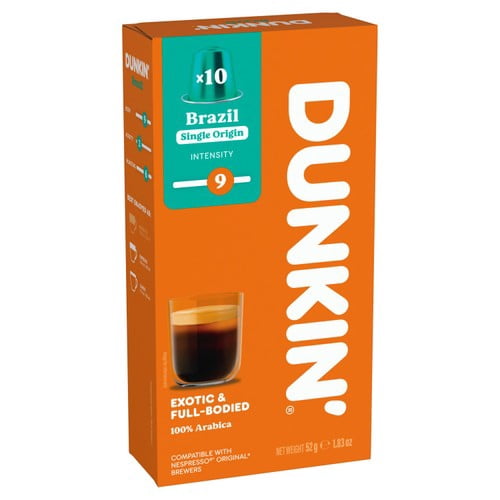 Dunkin Brazil Nespresso Compatible Coffee Pods, 10 pods per pack, British Import (Pack of 3)