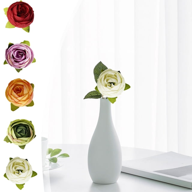 mfyjkho Decoración de cabeza de flor de imitación de seda, flores artificiales hechas a mano, tela de seda realista, 4 cm/1,57 pulgadas, paquete de 10, para bodas o fiestas.