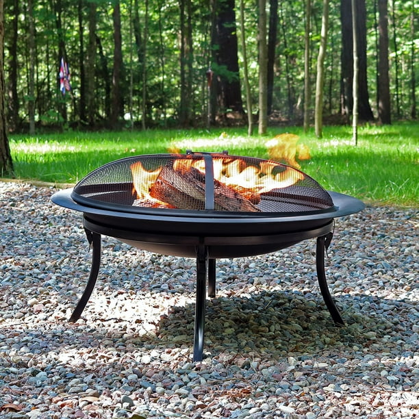 Sunnydaze Portable Outdoor Fire Pit, Bonfire Portable Fire Pit Stand