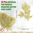 24 Pcs Christmas Tree Picks Sprays, 11'' Glitter Artificial Branches