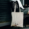 thumbnail image 5 of WIRESTER 14.17 x 12.2 inches Cotton Tote Bag Reusable Grocery Shopping Cloth Bags - Animal Maltese Dog, 5 of 6