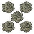 thumbnail image 1 of Uxcell 5 Pcs Parche de Bordado de Rosa Verde 3D para Vestidos de Mujer y Jeans, 1 of 7