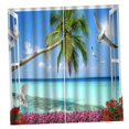 thumbnail image 1 of Cortina de ducha impermeable con paisaje 3D, productos de baño, baño creativo de poliéster. Playa, 1 of 7