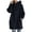 Dark Blue, variant on fartey Womens Long Hoodies Zip Up Solid Sweatshirt Jacket Long Sleeve Cozy Shirt Comfy Outwear Plus Size Hooded Coat