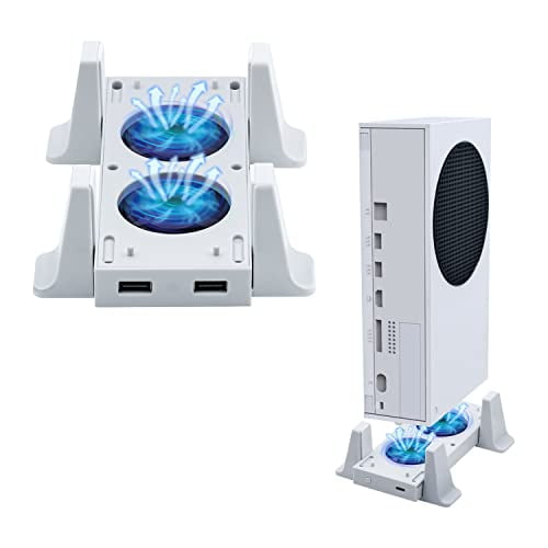 Vertical Stand with Cooling Fan for Xbox Series S,Romovable Cooler System with Extra 2 USB Ports for Xbox Series S Console - White (NOT for Xbox Series X/Xbox One S)