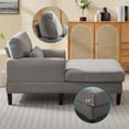 thumbnail image 5 of MUZZ Chaise Lounge Indoor, Modern Velvet Fabric Indoor Lounge Chair and Sleeper Sofa for Living Room, Small Space, Light Grey, 5 of 8