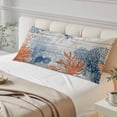 thumbnail image 4 of Orange Navy Blue Coral Throw Pillow Covers, Summer Beach Coastal Ocean Wooden Soft Breathable Pillow Cases with Zipper for Sleeping, Long Body Pillowcases for Couch Bed Sofa Chair 20x60 Inches, 4 of 9