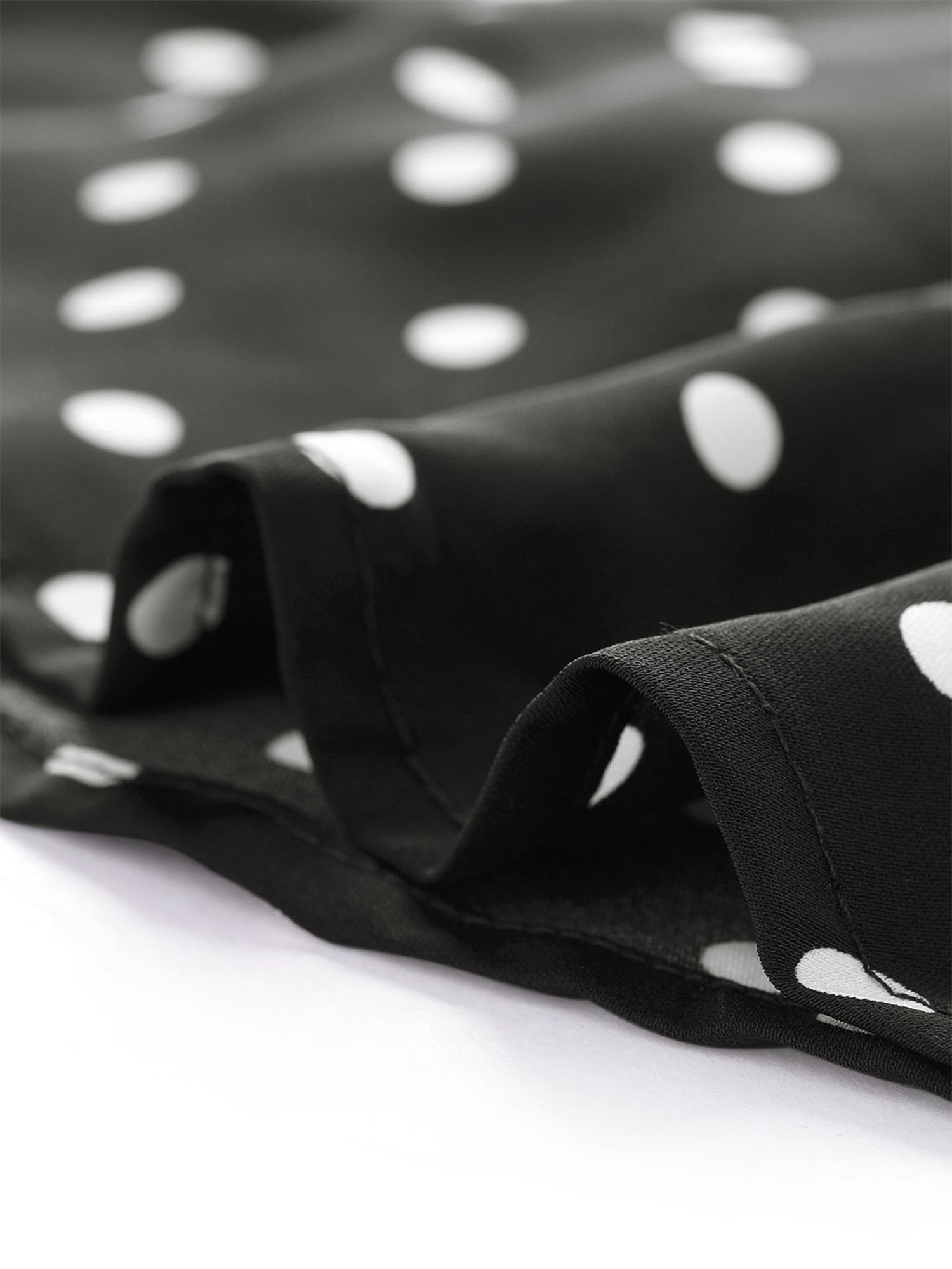 DARING DIVA Women's V Neck Polka Dots 3/4 Sleeve Casual Button Blouse M Black