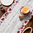thumbnail image 3 of Red Gnomes Valentine's Day Table Runner 72 Inches, Love Heart Roses Vintage Bed Runner Dresser Scarves Tabletop for Indoor Outdoor Parties/Ceremony/Banquet, 14" x 72", 3 of 8