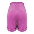 thumbnail image 4 of larppty Women Shorts for Seniors Summer Casual High Waisted Drawstring Wide Leg Womens Gauze Short Shorts（Hot Pink， M）, 4 of 8