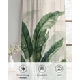 thumbnail image 6 of Palm Leaves Tropical Sheer Curtains 63 Inch Length 2 Panels Set for Living Room/Bedroom, Green Botanical Summer Linen Kitchen Curtains Grommet Semi-Sheer Curtains Drapes Window Treatments 42"x63"x2, 6 of 7