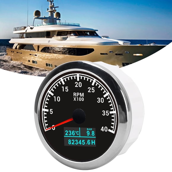 Pointer Tachometer 3 in 1 RPM IP67 Multifunction Water Temp Oil Pressure Tacho Gauge Car Boat Truck