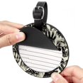 thumbnail image 2 of Print 2Pcs PU Leather Round Luggage Tags with Privacy Cover and Name ID Tag for Suitcase, Handbags, Backpacks, School Bags, 2 of 6