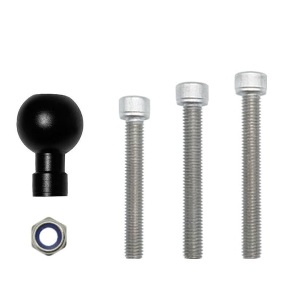 Motorcycle Handlebar Clamp Base 1" Ball & Screws Aluminum Motorbike Phone Holder Accessories Handlebar Bracket Bolt