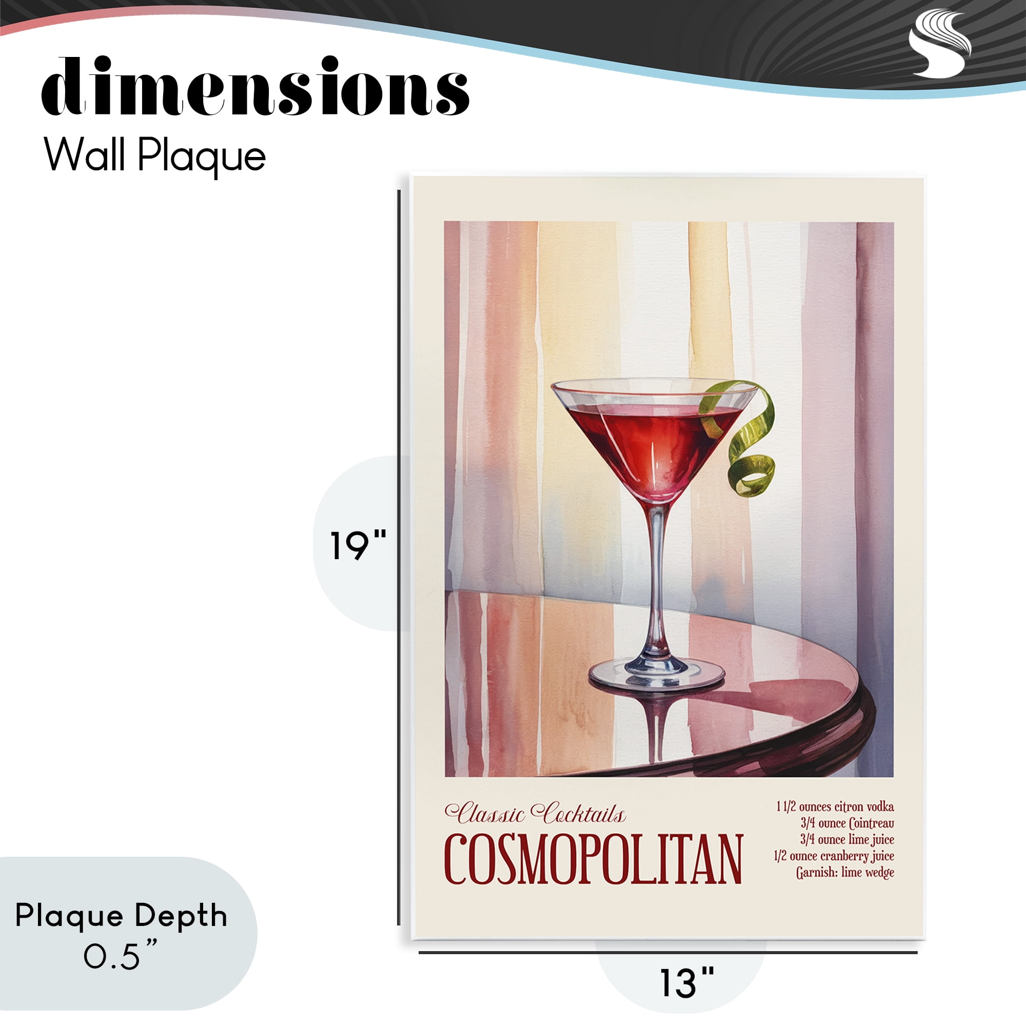 Stupell Industries Cosmopolitan on Reflective Table Wall Plaque Art, design by Andreas Magnusson