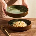 thumbnail image 2 of Famiware 4 Pieces 8.1" Stoneware Pasta Bowls, Microwave & Dishwasher Safe, Moss & Cocoa, 2 of 6