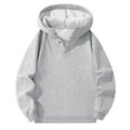 thumbnail image 2 of Men's Hoodie Winter Warm Pullover Casual Solid Color Zip Up Sweatshirt With Half Chest Button Long Sleeve Comfortable Streetwear Men Cotton Hooded Sweatshirt, 2 of 4