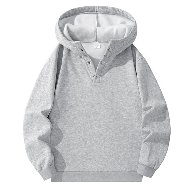 WILLBEST Sudadera con Capucha para Hombre, Suéter Cálido De Invierno, Informal, De Color Sólido, con Cremallera, con Botón En El Medio Pecho, Manga Larga, Ropa De Calle Cómoda XXGrande