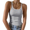 thumbnail image 1 of HSHDLDF Women's Sleeveless Tank Top Form Fitting Scoop Neck Ribbed Knit Basic Cami Shirts, 1 of 7