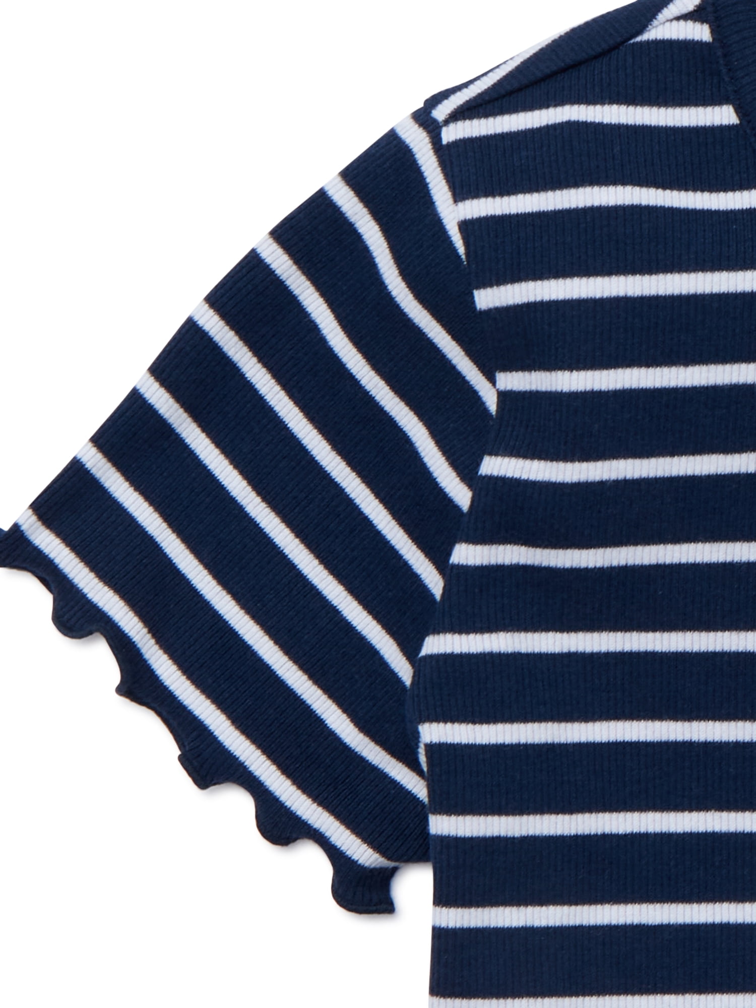 Wonder Nation Little Girls' & Big Girls' Knit Short Sleeve Rib T-Shirt