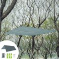 thumbnail image 1 of Lona hexagonal exterior para cortinas solares | Alfombra de poliéster duradera, gris 220x180 cm | Set completo: 6 cuerdas de viento, 6 estacas, bolsa de almacenamiento | Gran cobertura para, 1 of 6