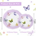 thumbnail image 2 of WDF 20PCS Purple Butterfly Plates - AFN1Baroque Spring Plates Disposable - Butterfly Party Decorations for Birthdays/Tea Party/Bridal Shower/Mother's Day, 2 of 3