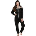 thumbnail image 2 of Women's Fleece Non-Footed One Piece Sleepwear Adult Hooded Pajamas Ladies Bodysuit Jumpsuits, 2 of 3