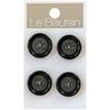 Le Bouton Black 3/4" 4-Hole Buttons, 4 Pieces