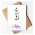 thumbnail image 1 of egypt horus panda hat Welcome Back Greeting Cards Envelopes Blank, 1 of 3