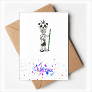egypt horus panda hat Welcome Back Greeting Cards Envelopes Blank