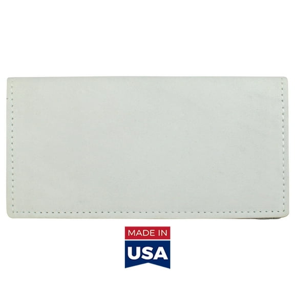 TPK Checkbook Holder – White Pearl, Full Grain Leather