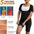 thumbnail image 5 of Anyfit Wear Sauna Suit for Women Sweat Vest Waist Trainer Bodysuit 3 in 1 Slimming Short Sleeve Full Body Shaper Workout Top with Zipper, 5 of 7
