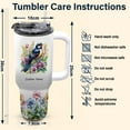 thumbnail image 6 of Custom Magpie 2 Bird Lover Tumbler 40oz with Handle and Straw – Personalized Stainless Travel Mug with Lid – Animal Gift for Girls Women Bird Fans Birthday or Christmas, 6 of 6