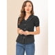 thumbnail image 2 of Camiseta De Manga Corta Con Cuello Peter Pan Y Lunares Vintage Para Mujer Negro S, 2 of 6