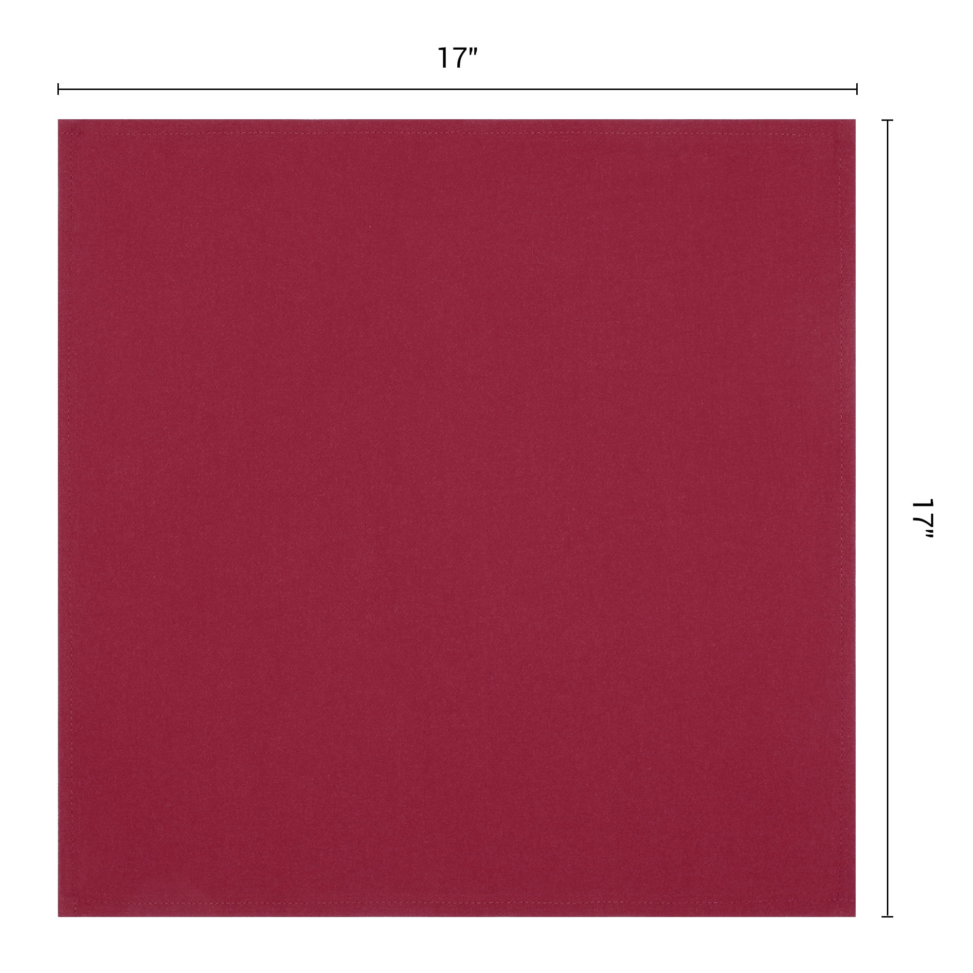 Unique Bargains 12Pcs Cotton Washable Reusable Events Cloth Napkins Burgundy 16x16inch