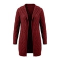 thumbnail image 4 of Naotn Plus Size Hooded Cardigan Sweaters for Women Trendy Fall Open Front Long‑Sleeve Cable Knit Loose Fit Tops with Side Pockets, 4 of 9