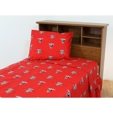 Texas Tech Red Raiders 100% Cotton Sheet Set Red King