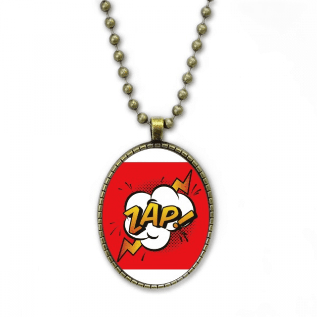 Collier Mode Art Déco Boom Exclamation Zap Pendentif Chaîne Vintage Collection de Bijoux