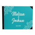 thumbnail image 1 of Darling Souvenir Floral & Leaves Printed Hardbound Guestbook, Blue, 9 x 12 Inches, 1 of 5