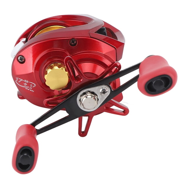 Moulinet de Pêche, Roue de Lancer Baitcasting 17 et 1BB Roulement Métal Stable Récupération en Douceur pour Rivière Main Gauche, Main Droite