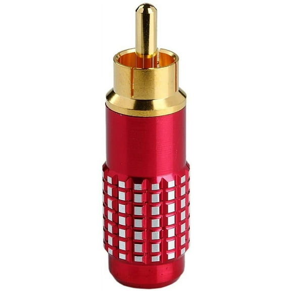 Premium RCA Male Plug Gold Solder Type Audio Video Adapter Connector Cable Red