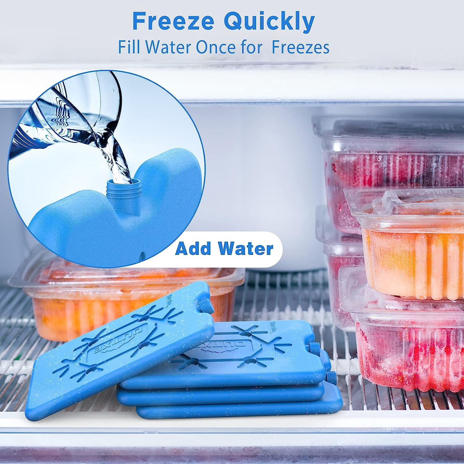 Ice Packs for Lunch Box - Reusable Ultra-Thin Freezer Packs - Long-Lasting Cool Packs for Coolers, Keep Food Fresh and Cold in Lunch Boxes and breastmilk Bags