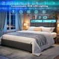 thumbnail image 6 of EnHomee Full Bed Frame with Storage Shelf Upholstered Platform Bed Frame with LED Lights & Charge Station, Gray, 6 of 7