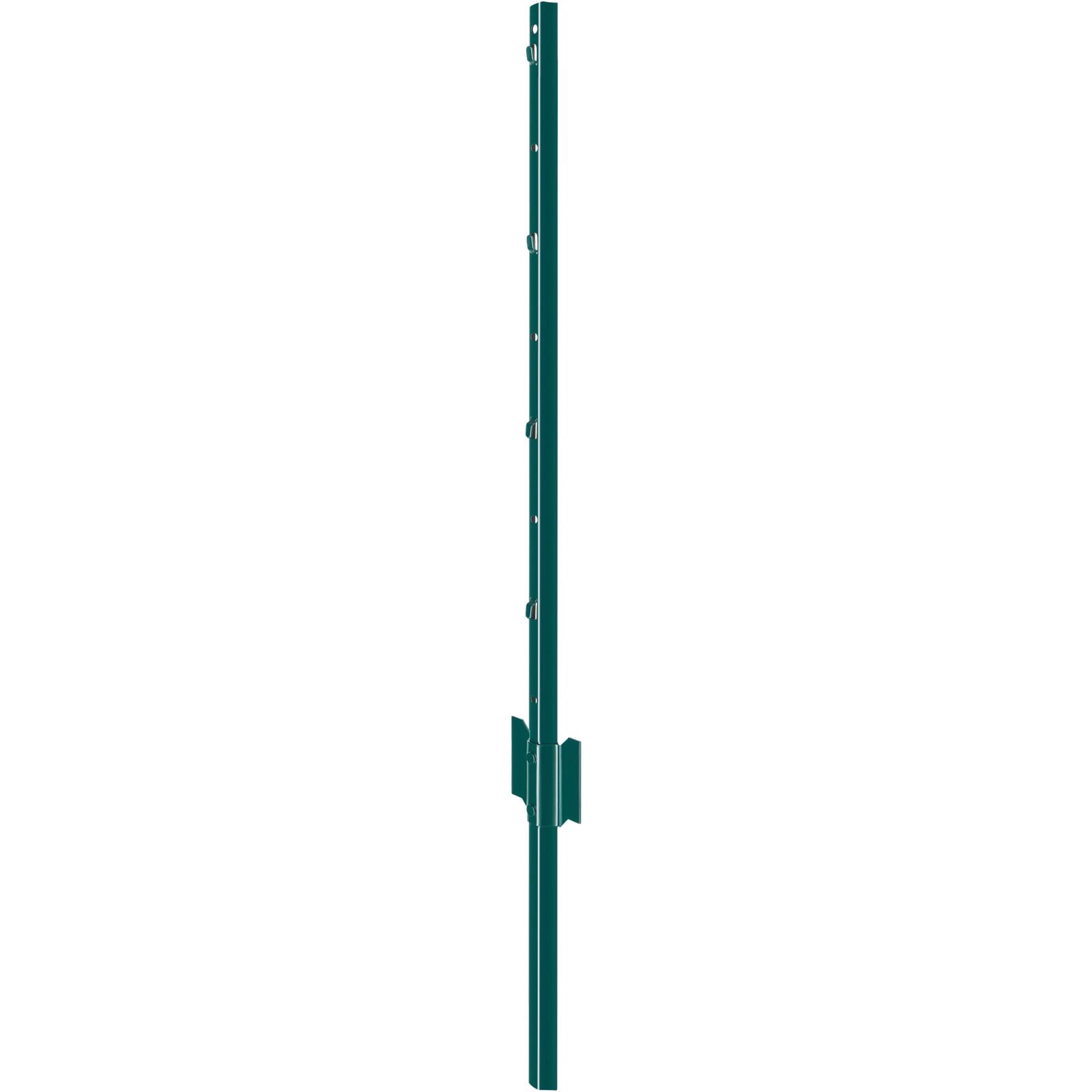 3FT U-Shaped Metal Fence Posts, 2mm Thick Q235 Carbon Steel Powder Coated Fence Stakes with Anchor Plates, Pack of 10 for Garden Yard Farm Vegetable Plot Outdoor Fencing Support