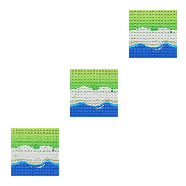 bedienty Plastic Building Bricks Baseplate Base Plate Board Platform Miniature Replacement Parts Presents Party Favors Accessories Seashore Type 1 3Set