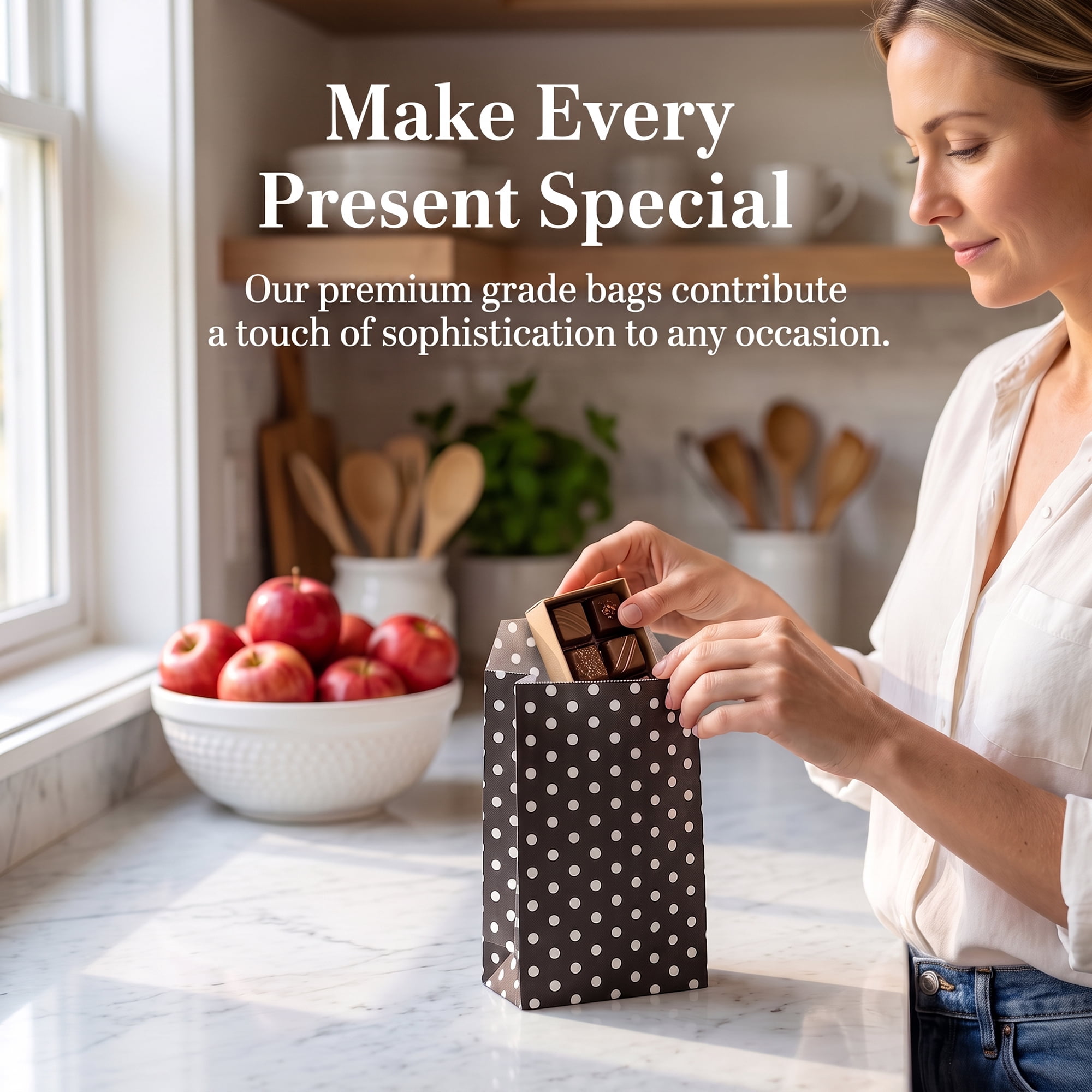 Unique Bargains 6Pcs Elegant Mini Gift Bags for Everyday Use Black 3.1" x 5.1"
